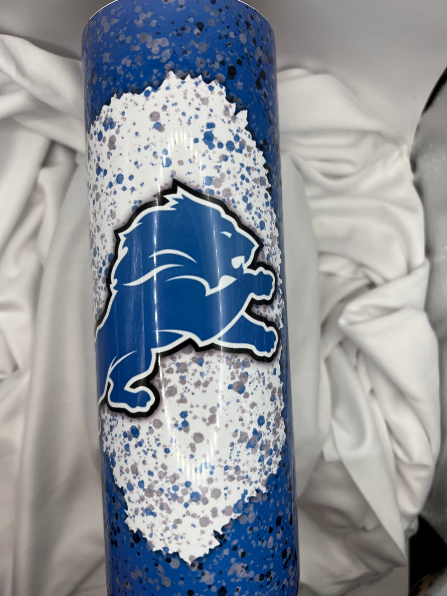 Detroit Lions Paint Splatter Tumbler